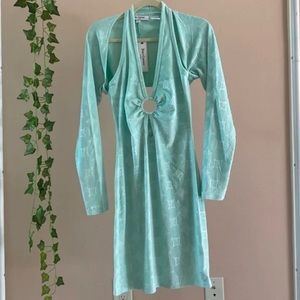Juicy Couture Velour Embossed Mini Dress